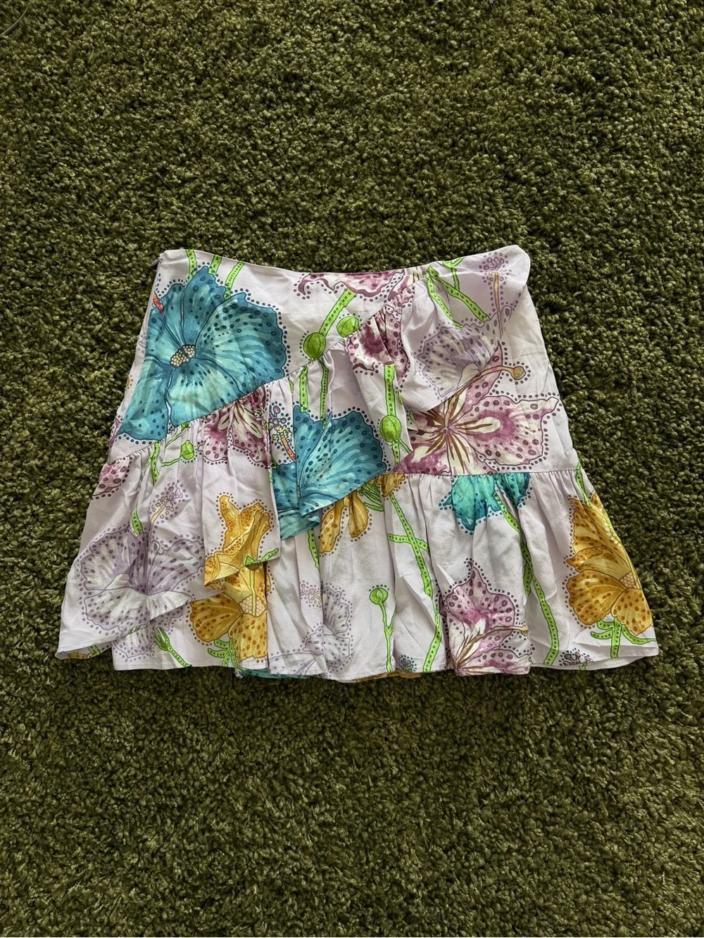 Hayley Menzies Carmen Silk Frill Ruffle Mini Skirt Size Small - Picture 3 of 4